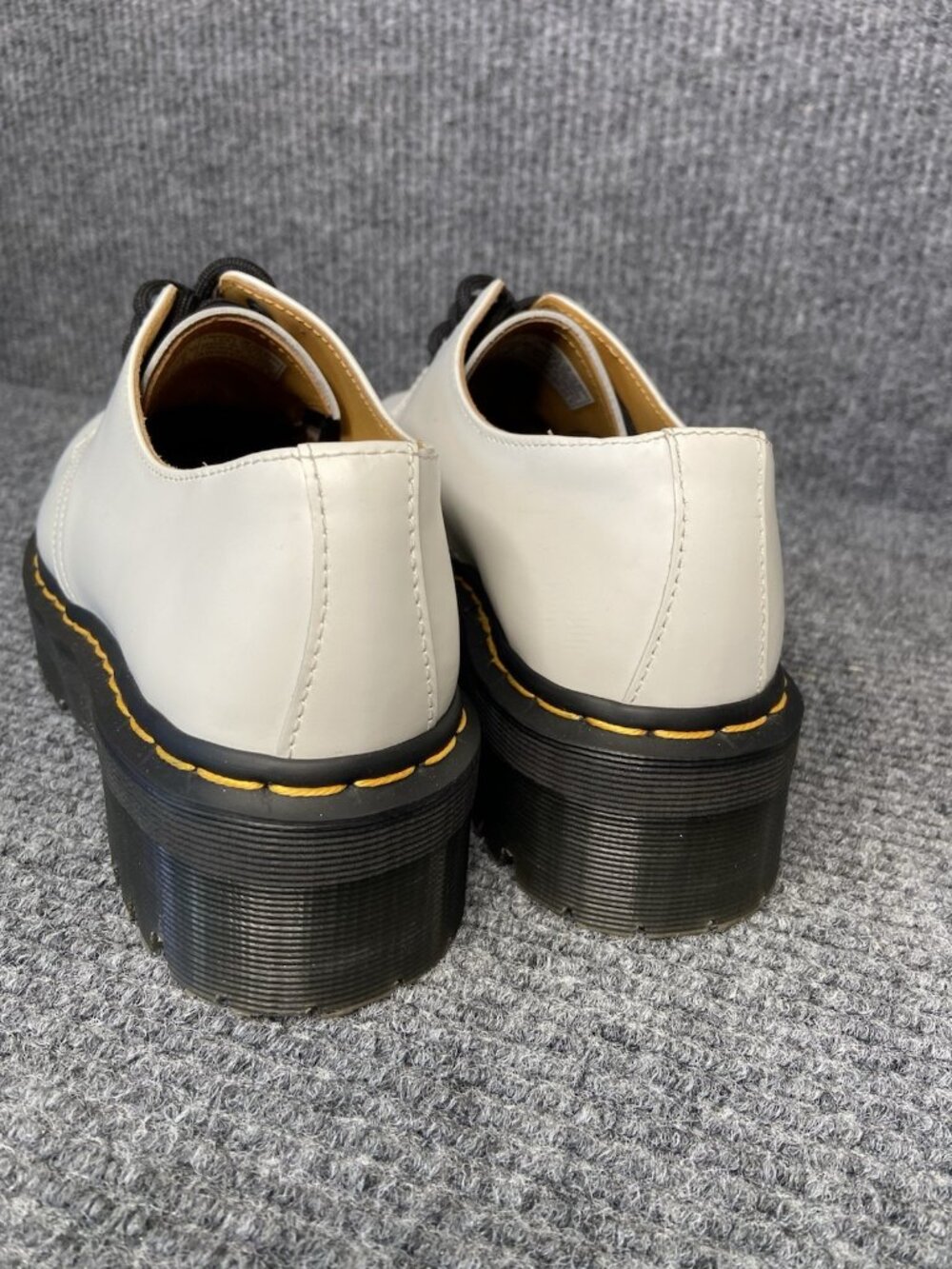 DR. MARTENS 1461 Quad Platform Shoes Oxford White Smooth Leather W US 8 Men 7 - Picture 5 of 9